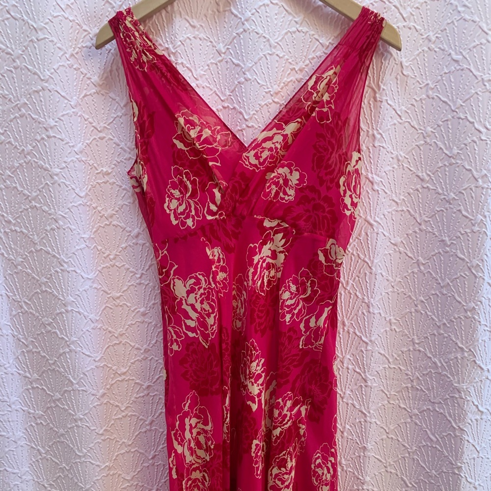 Deadstock Vintage Ann Taylor Pink Floral Silk Dress